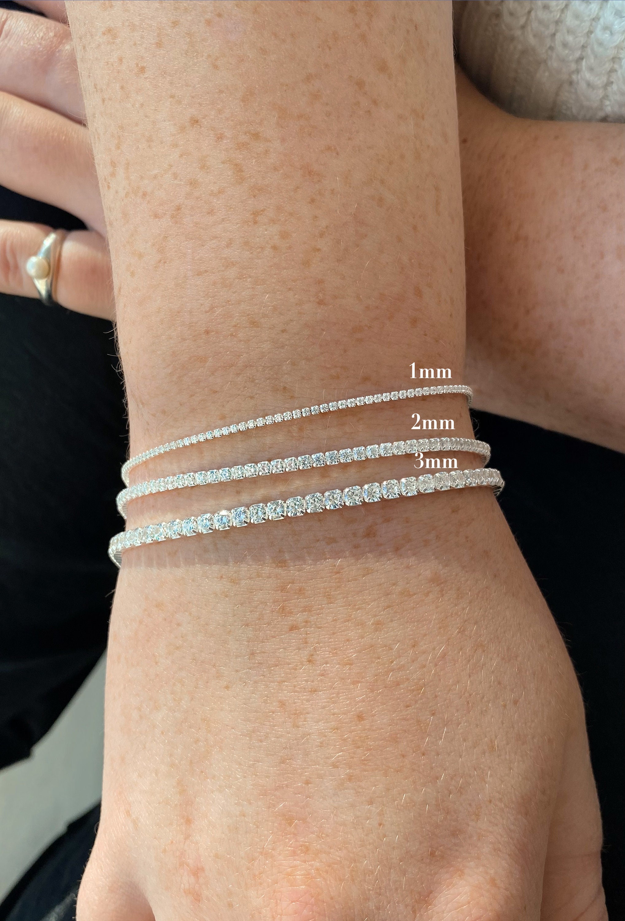 925 Sterling Silver Adjustable Tennis Bracelet Gift ∙ Dainty Row
