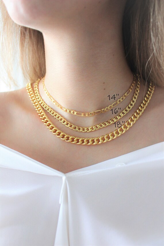 14K or 24K Gold Necklace Cuban Curb 