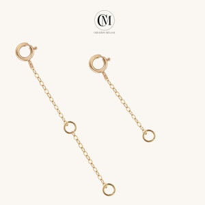 14K Gold Filled Chain Extender 1 2 3 4 inches Extension Chain Add To Your Necklace Or Bracelet Spring Clasp image 5