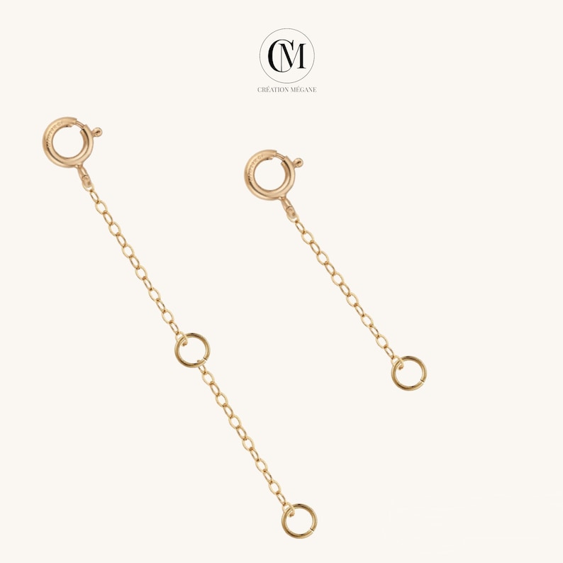 14K or rempli Chaîne dextenseur de collier extension à enlever Longueur ajustable Rallonge pour chaîne 14k pour collier ou bracelet image 5