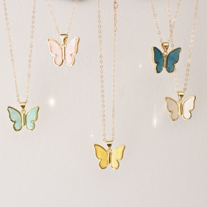 Mariposa - Many colors 14k Gold Filled Butterfly Pendant Necklace · Dainty mariposa necklace · Gift for her · 2000 fashion Butterfly charm
