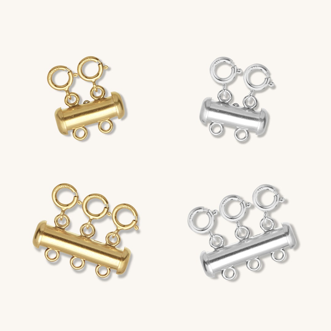 Tube Slide Clasp Stamped Gold Filled or Sterling Silver ∙ Fit Necklace ...