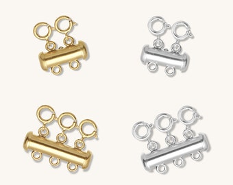 Tube Slide Clasp stamped Gold Filled or Sterling silver ∙ Fit Necklace Clasp ∙ Reduce Chain Tangling ∙ Stop from turning around