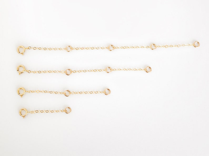 14K Gold Filled Chain Extender 1 2 3 4 inches Extension Chain Add To Your Necklace Or Bracelet Spring Clasp image 6