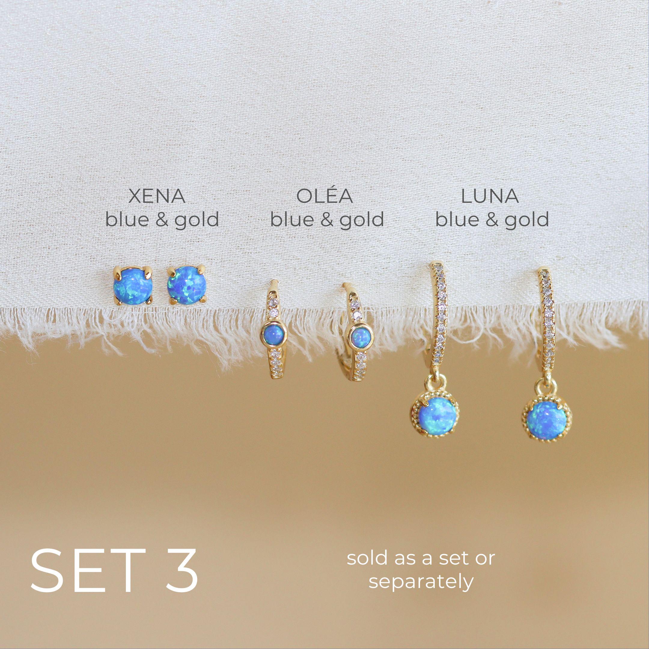 Sonateomber Chunky Open C Triple Hoop Statement Earrings For Women - 14k Gold Plated, Hypoallergenic