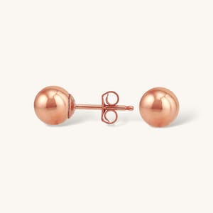 14K ROSE Gold Filled Earrings Tarnish Resistant Rose Gold Ball Posts Stud Hypoallergenic Cartilage ball Stud image 1