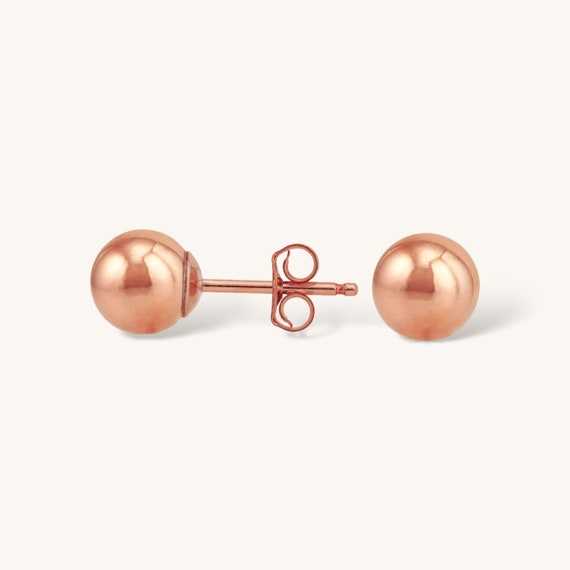 14K ROSE Gold Filled Earrings Tarnish Resistant Rose Gold Ball