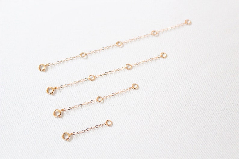 14K ROSE GOLD FILLED 1 2 3 4 inches Extension Chain Add to your necklace or bracelet Spring Clasp Necklace extender chain image 3