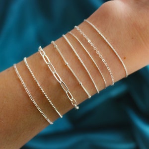 925 Sterling Silver Bracelets ∙ Dainty Chain Bracelet ∙ Statement Jewelry ∙ Layering Bracelets  ∙ Gift Ideas for Women ∙ Matching Bracelet