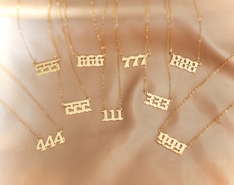 Silver Or Gold - No Fade Angelic Number Necklace In Gold Filled ∙ 111 222 333 444 888 ∙ Lucky Number Necklace ∙ Meaningful Angelic Jewel