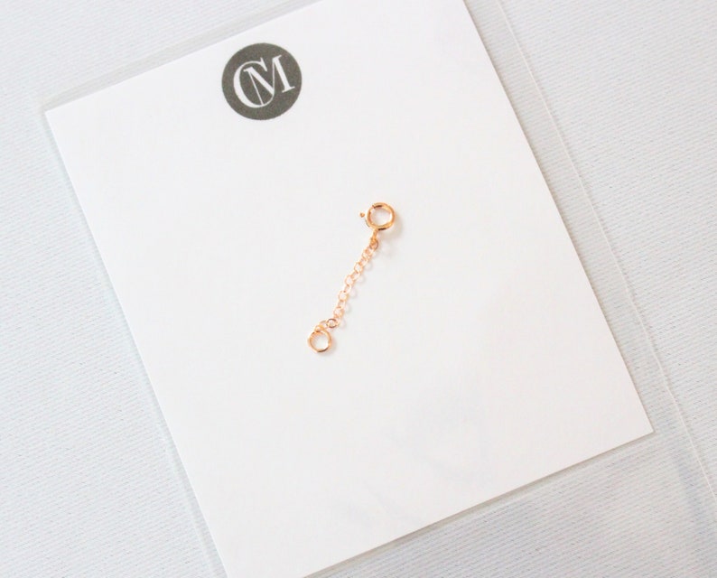 14K ROSE GOLD FILLED 1 2 3 4 inches Extension Chain Add to your necklace or bracelet Spring Clasp Necklace extender chain image 5