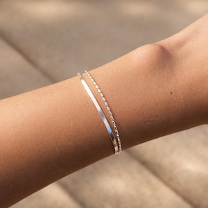 CANEO - Armband i 100% 925 sterlingsilver med dubbla lager ∙ Silverarmband ∙ Fiskbensarmband ∙ Smycken i sterlingsilver bild 4