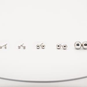 925 Sterling Silver Ball Studs Earrings ∙ Plain Ball Earrings ∙ Silver Posts Sphere Stud On Ear ∙ 2.5, 3, 4, 5, 6, 7, 8mm