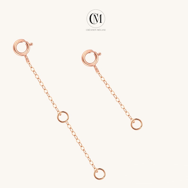 14K ROSE GOLD FILLED 1 2 3 4 inches Extension Chain Add to your necklace or bracelet Spring Clasp Necklace extender chain image 1