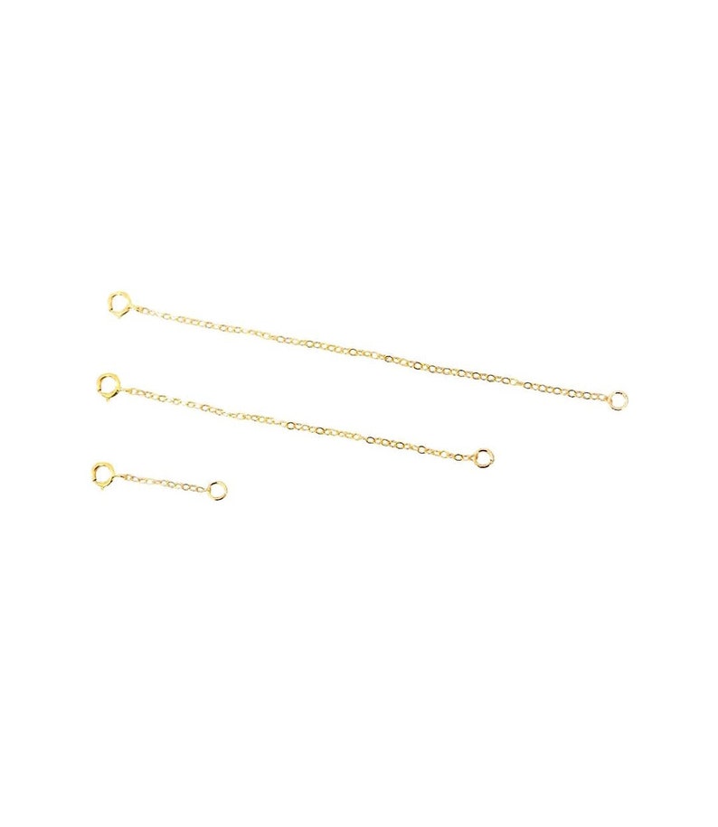 14K Gold Filled Handmade Extender 1 2 3 4 inches Extension Chain Add to your necklace or bracelet Spring Clasp chain addition image 4