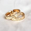 Sun and Moon Couple Rings ∙ 18K Gold or Sterling Silver ∙ Adjustable Set of 2 Band Rings ∙ Engraved Stars ∙ Matching Rings ∙ Promise Rings