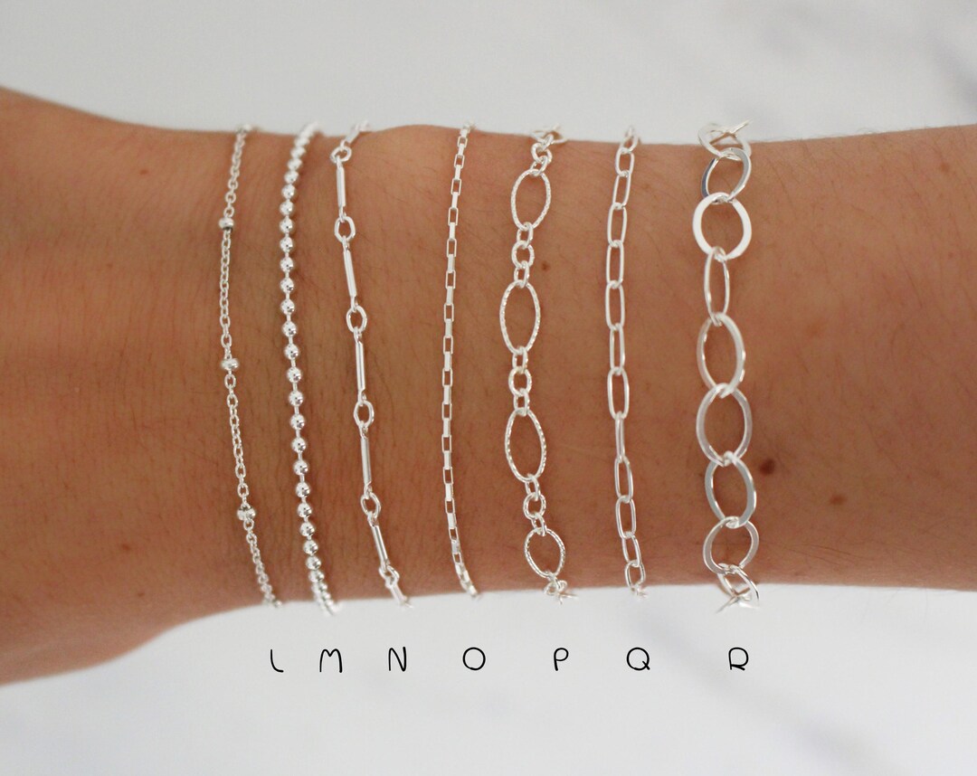 925 Sterling Silver Bracelets · Dainty Minimalist Chains