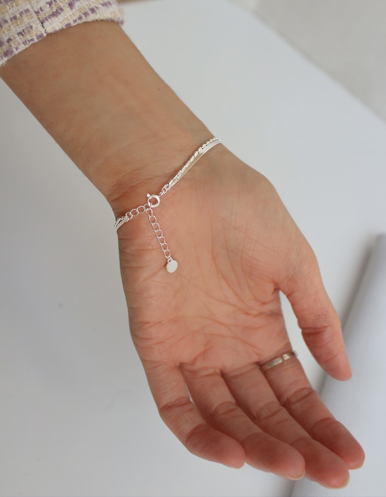 CANEO - Armband i 100% 925 sterlingsilver med dubbla lager ∙ Silverarmband ∙ Fiskbensarmband ∙ Smycken i sterlingsilver bild 3
