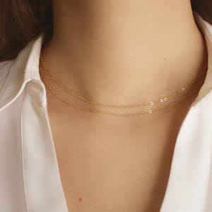 14k gold filled flat cable chain · 14 to 20&#39;&#39; · Gold filled necklace · Choker necklace · Minimalist chain for women