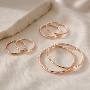 Créoles sans fin polyvalentes en or rose 14 carats · Créoles à l'infini · Créoles délicates · Créoles à l'infini