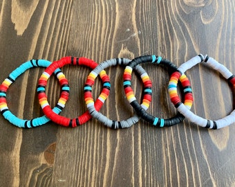 Native American Pattern Heishi Clay Bracelets