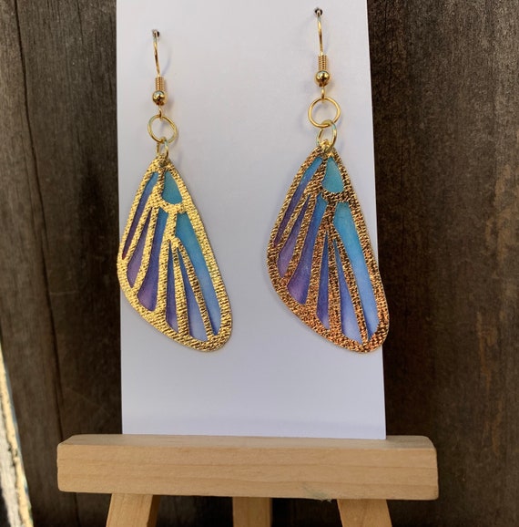 Enamel Blue Butterfly Earrings