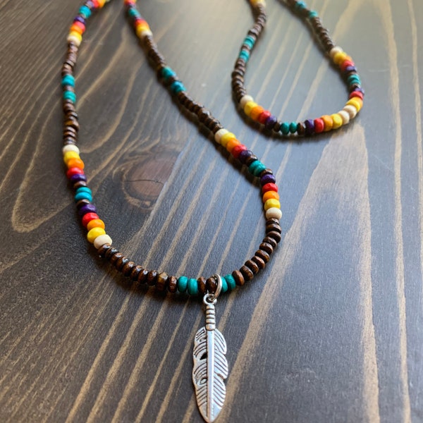 Native American Feather Necklace Etsy