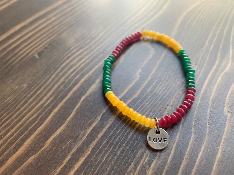 One Love Jade Beaded Bracelet image 1