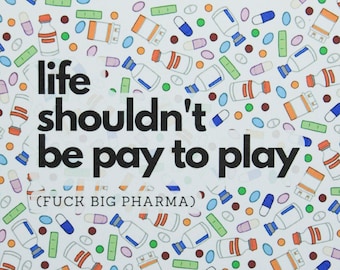 F*ck Big Pharma Postcard - Social Justice gifts, Medicare for all, healthcare is a human right