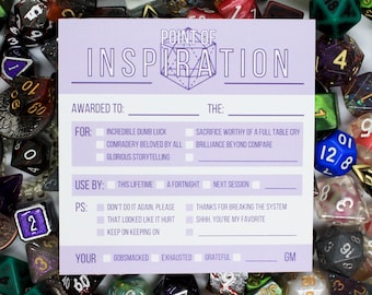 Inspiration Point Notepad - Gifts for Dungeon Masters and DnD/TTRPG fans