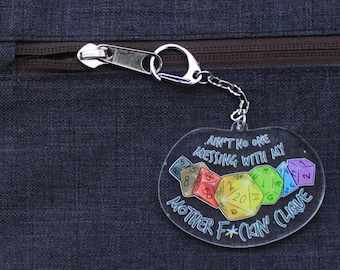 No Messing, Rainbow Pride D&D Dice Keychain | Gifts for Queer or Gay DnD Players, Dice Pride Flag Decal, Sassy Gifts, TTRPG Table Top Games