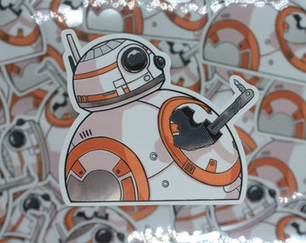 BB-8 Window Decal || Car decal, Vinyl Sticker, Star Wars Decal, Mirrored Sticker, Gift for Fans, Gifts for Nerds, Car Gifts, Car Accessories