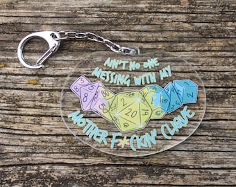 No Messing, Pan Pride D&D Dice Keychain | Pansexual Pride, Tabletop Roleplaying Game, Charm Keychain Gift, Nerd Art, Queer Art