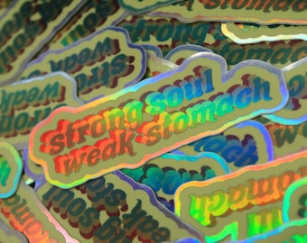 Strong Soul, Weak Stomach | Stomach Issues Sticker, Self Worth Decal, Funny Stickers, Silly Gifts, Gifts for Cool People with Stomach Pains
