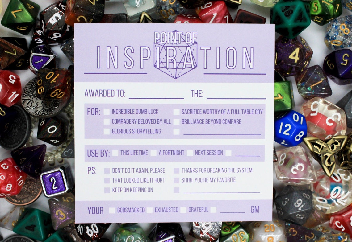 Freshpoint Note Pad Inspiration Point Notepad - Gifts for Dungeon Masters and Dnd/ttrpg ...