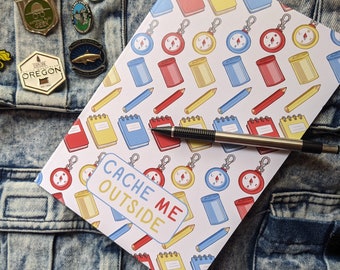 Cache Me Outside, Geocaching Journal | Adventure Journal, Geocache Notebook, Explorer's Log, Travelbug Tracker, Cache Tracker, GPS Game Hunt
