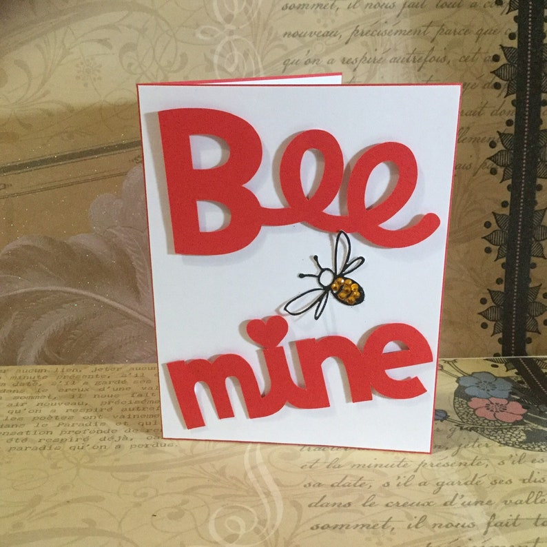 Download Bee Mine HAPPY VALENTINES DAY Greeting Card-Handmade with ...