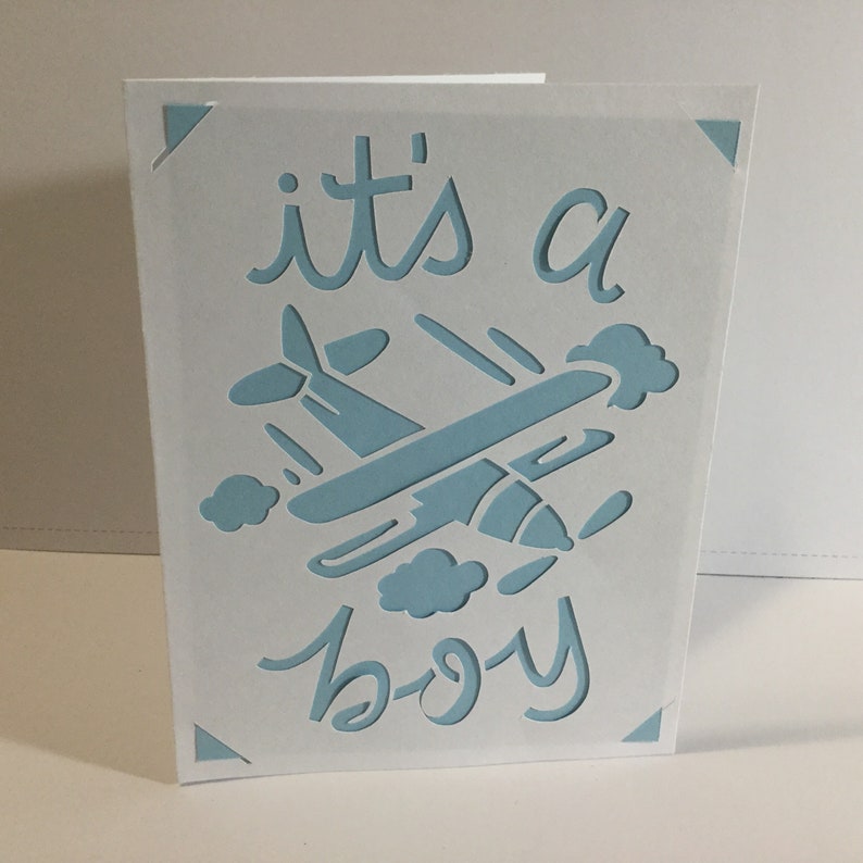 ITS A BOY Congratulations Greeting Card-handmade in Pale Blue - Etsy