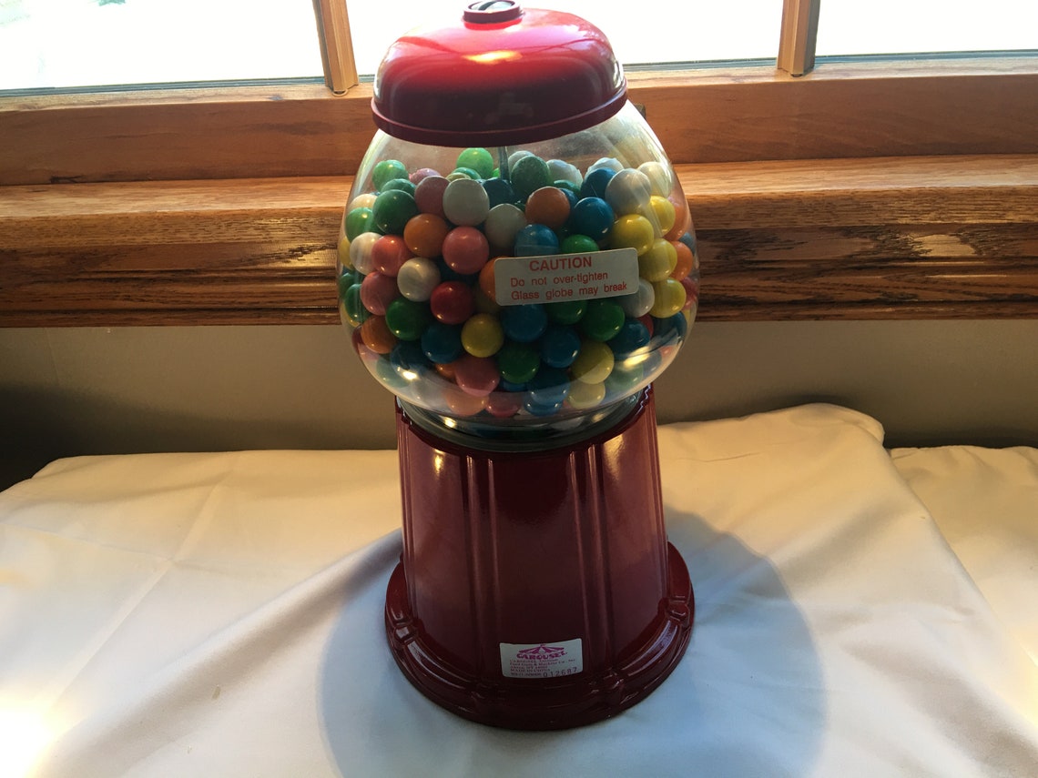 VTG Red 'Carousel' Tabletop Gumball Machine 1985 Etsy