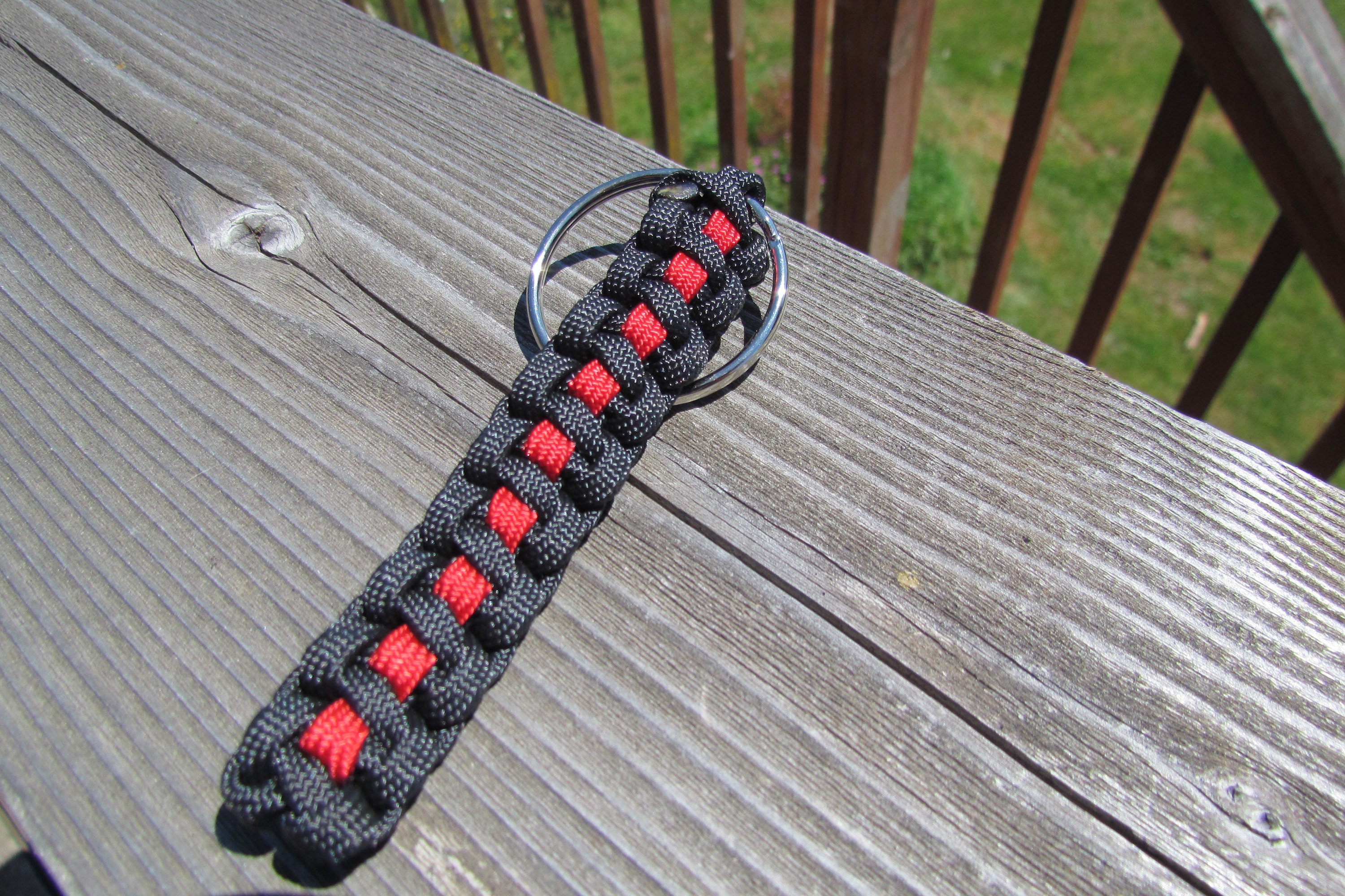 Thin Red Line paracord key chain. A great gift for a | Etsy