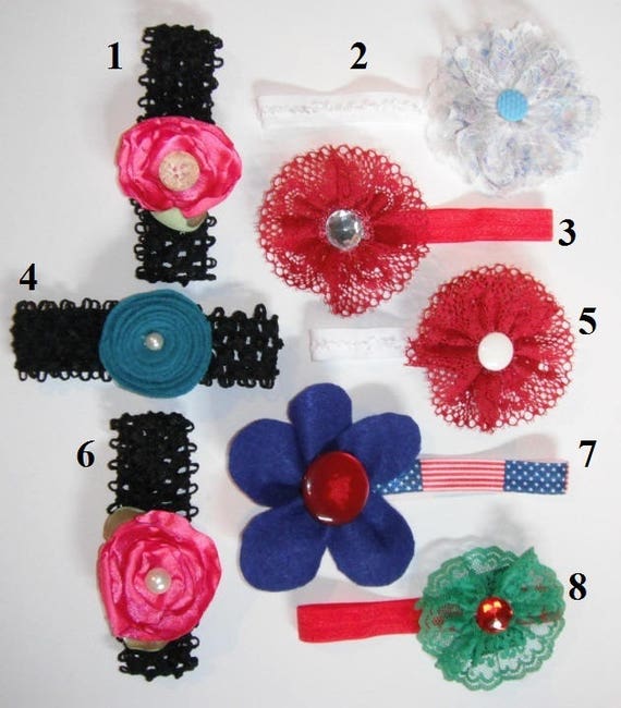 Unique Headband Crochet Foe Elastic Felt Lace Flowers Etsy