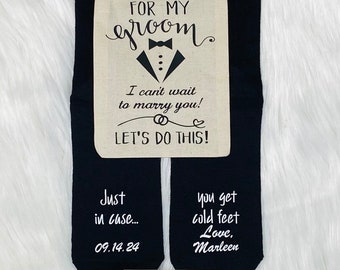 Groom gift from Bride, Cold feet socks, OR Father of the Bride; Father of the Groom socks, Just in case you get cold feet, Of all our walks