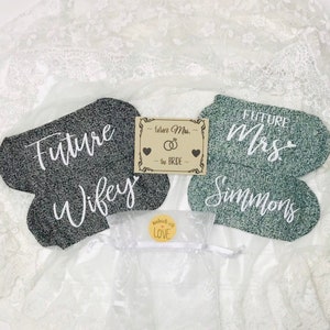 Personalized Engagement Gift, Future Wifey, Future Mrs, Bride Gifts, Engagement Gifts, Bride to Be, Bridal Shower, Bride Socks, Weddings C