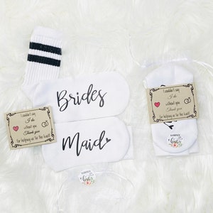 Bridesmaid, Mother of the Bride Gift, Mother of the Groom gift, BRIDE SOCKS, Maid, Matron, the Groom, bridal party gift, wedding