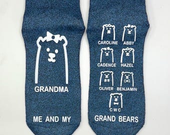 Regalo para el Día de la Madre: Calcetines de osito de la abuela, Regalo para mamá, Regalo para mamá osa, Regalo para abuelo, Calcetines para abuela, Regalo para mamá, Papá y sus osos