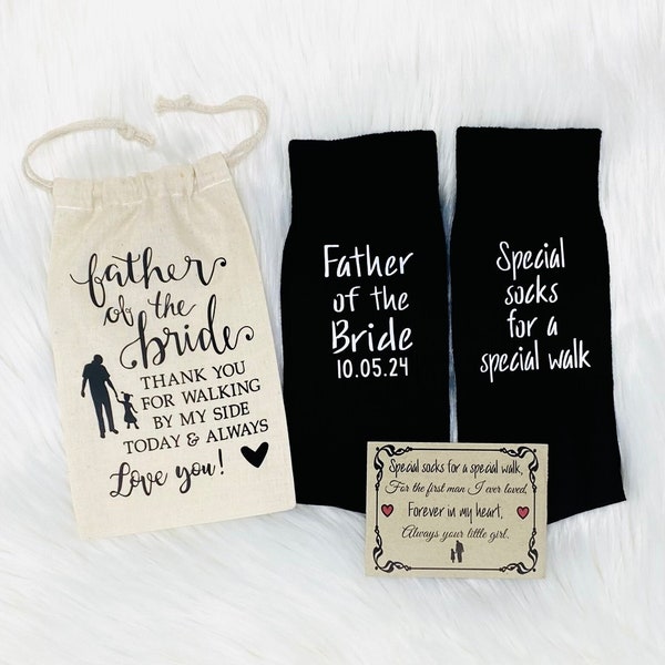 Special Socks for a Special Walk, FREE sock label & organza gift bag, Father of the Bride gift, Wedding Socks, Brides Father Gift