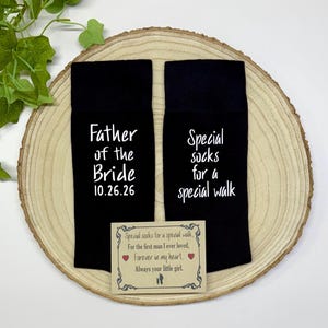 Father of the Bride gift, Special Socks for a Special Walk, FREE sock label, Gift bag, Gift tag, Wedding Socks, Brides Father Gift