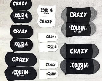 Chaussettes ras du cou Crazy Cousin, réunion de famille, Thanksgiving, toutes tailles disponibles