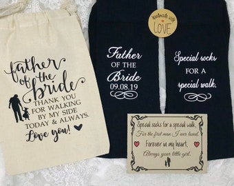 Father of the Bride gift, Of all our walks, OR Special Socks, Special Walk, Father of the Bride Socks, FREE preprinted sock label & gift bag