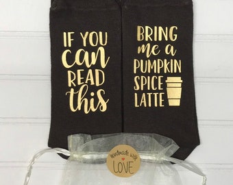 Pumpkin Spice Latte Socks, PSL, Pumpkin, Autumn Socks, Fall gift for her, Pumpkin Spice everything, Pumpkin Spice Latte socks